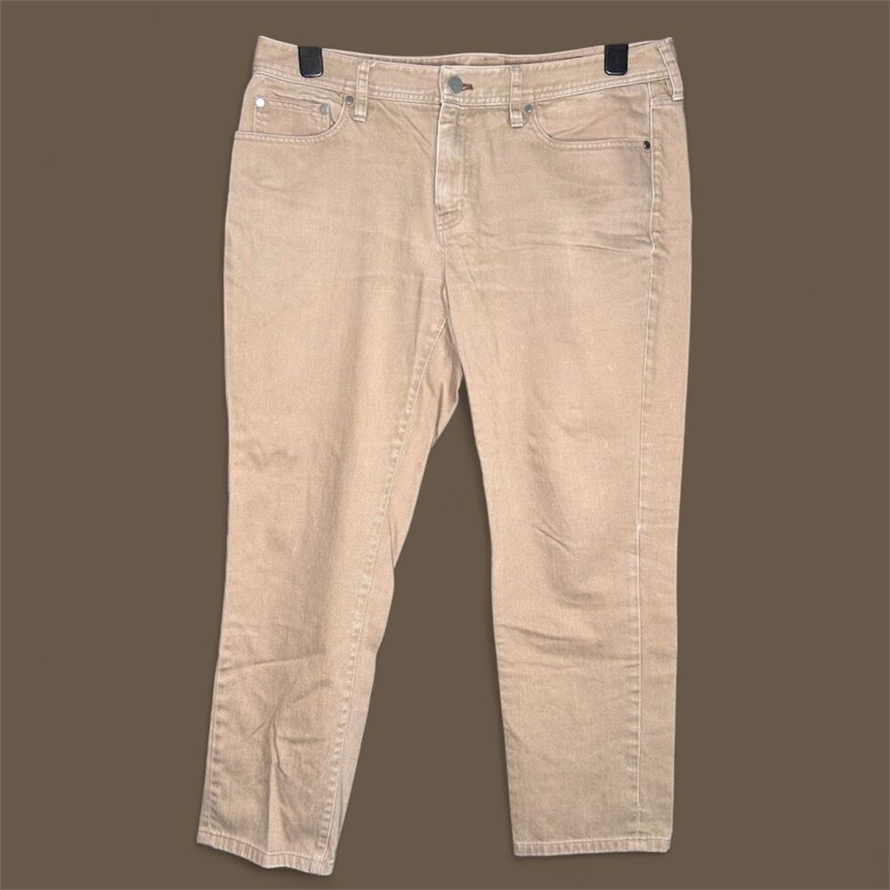 J. Hilburn Mens Tan Cotton Pants Sz 36x30 Straight Leg Denim Office Neutral